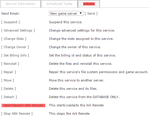 Start ark remote