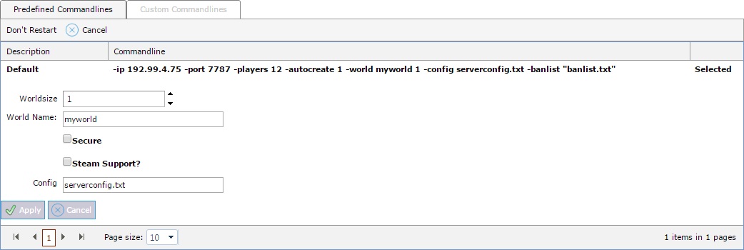 Commandline options